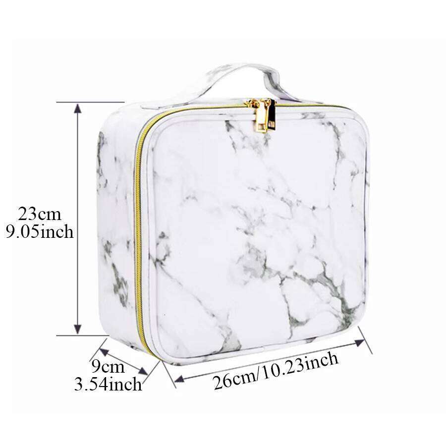 Marble Waterproof PU Cosmetic Storage Professional Handbag Travel Desktop Organizer Toiletry Makeup Bag Y260206