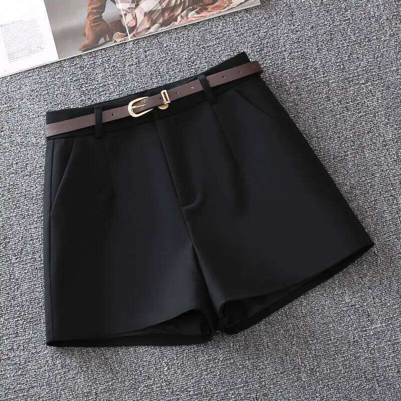 Casual Women's A-line High Waist Short Chic Office Lady Shorts With Belted Vintage Female Trousers Spring Summer XJ260206