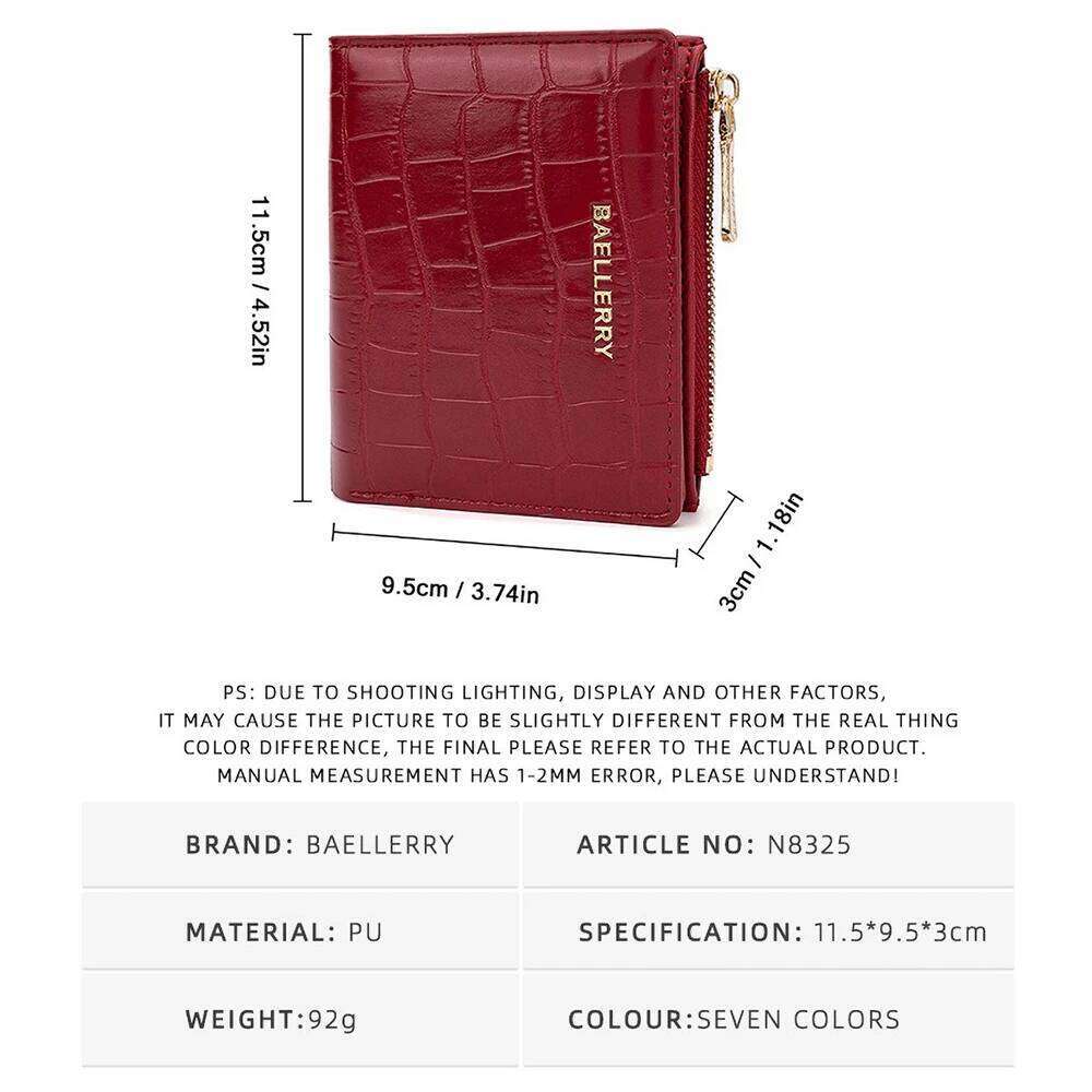 Baellerry Short Zipper Wallet for Women - PU Leather RFID Safe, 4+ Card Slots, Mini Purse Lightweight & Travel Y260206