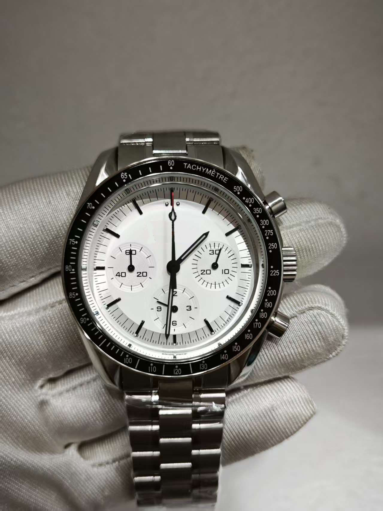 2026 new AAA quality 41mm New Mens Watch white Dial Stainless Steel Strap watch With Three Sub-dials Man Wristwatches