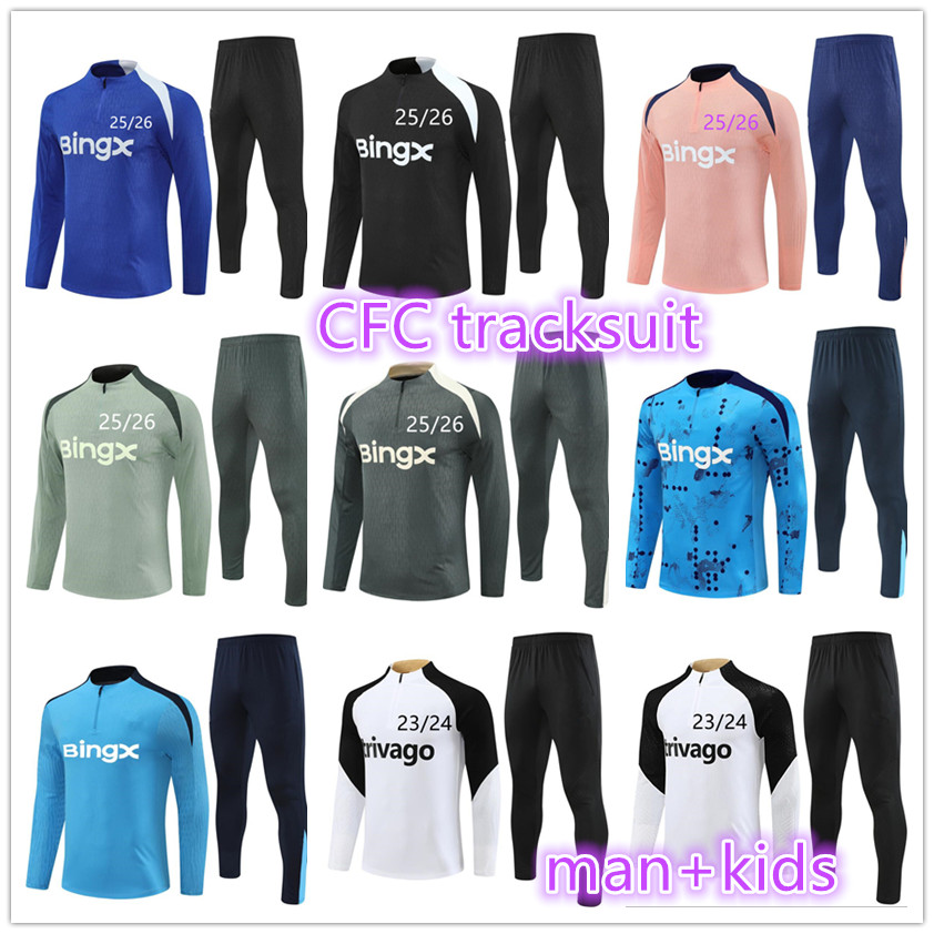 2025 2026 CFC TRACKSUIT Soccer ADULT Tracksuit Men Kids tracksuits STERLING ZIYECH PULISIC MOUNT KANTE HAVERTZ WERNER CHILWELL Football 24 25 26 training suit SET