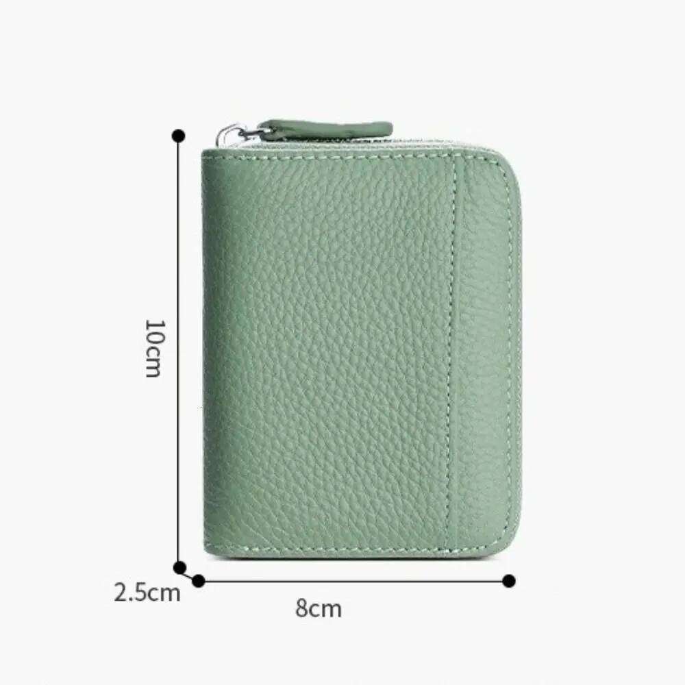 Top Layer Cow Card Holder Genuine Leather RFID Protection Short Technology Anti-Theft Wallet Women Men Y260206