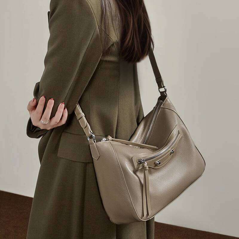 Hifashion Cowhide Genuine Leather Crossbody Shoulder Bags For Women 2025 Luxury Designer Shopper Totes Soft Hobo Ladies Handbags Y260205