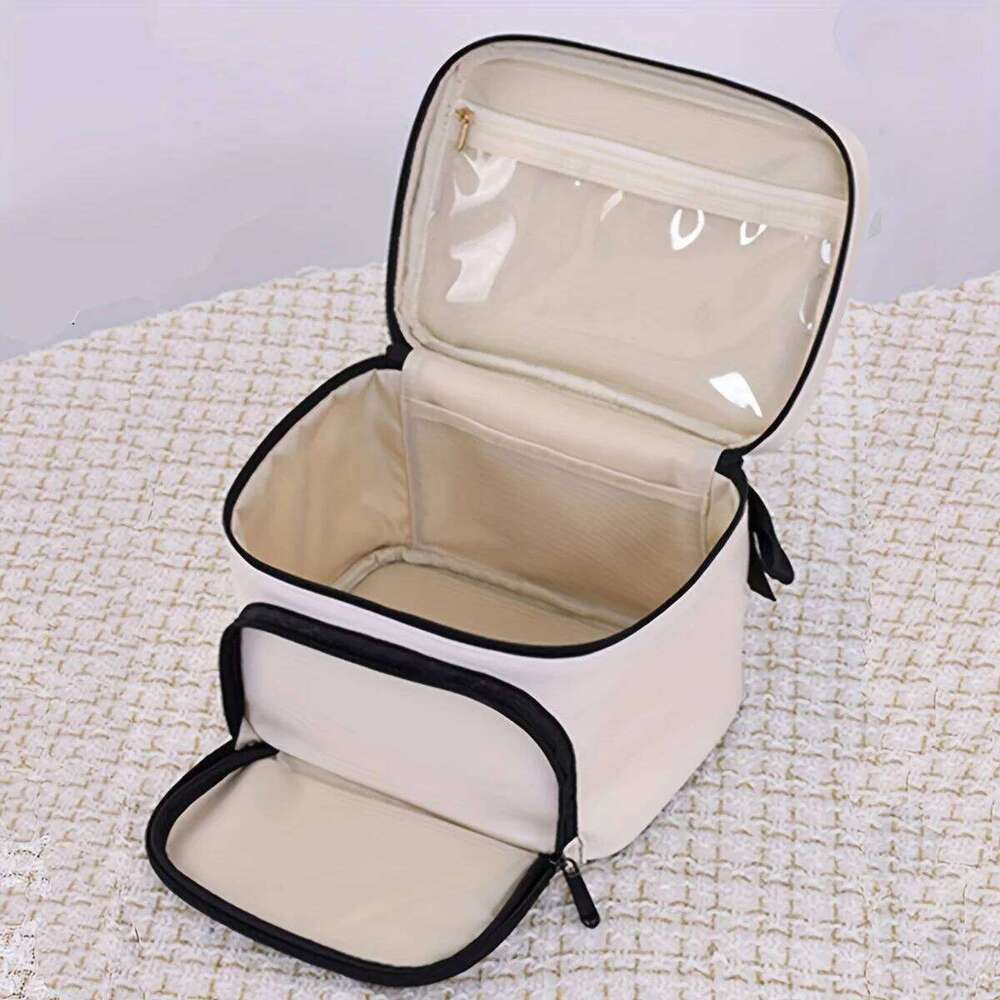 PU Portable Cosmetic Storage BagLarge Capacity Waterproof Makeup BagMultifunctional Travel Toiletries Organizer Bags Y260206