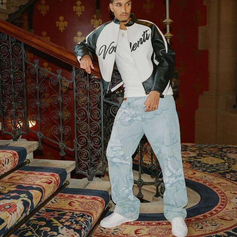 Y2k Angel Baggy Retro High Street Cupids Arrow Men Women Pants American Hip Hop Streetwear Unisex Casual Straight Jeans X260207