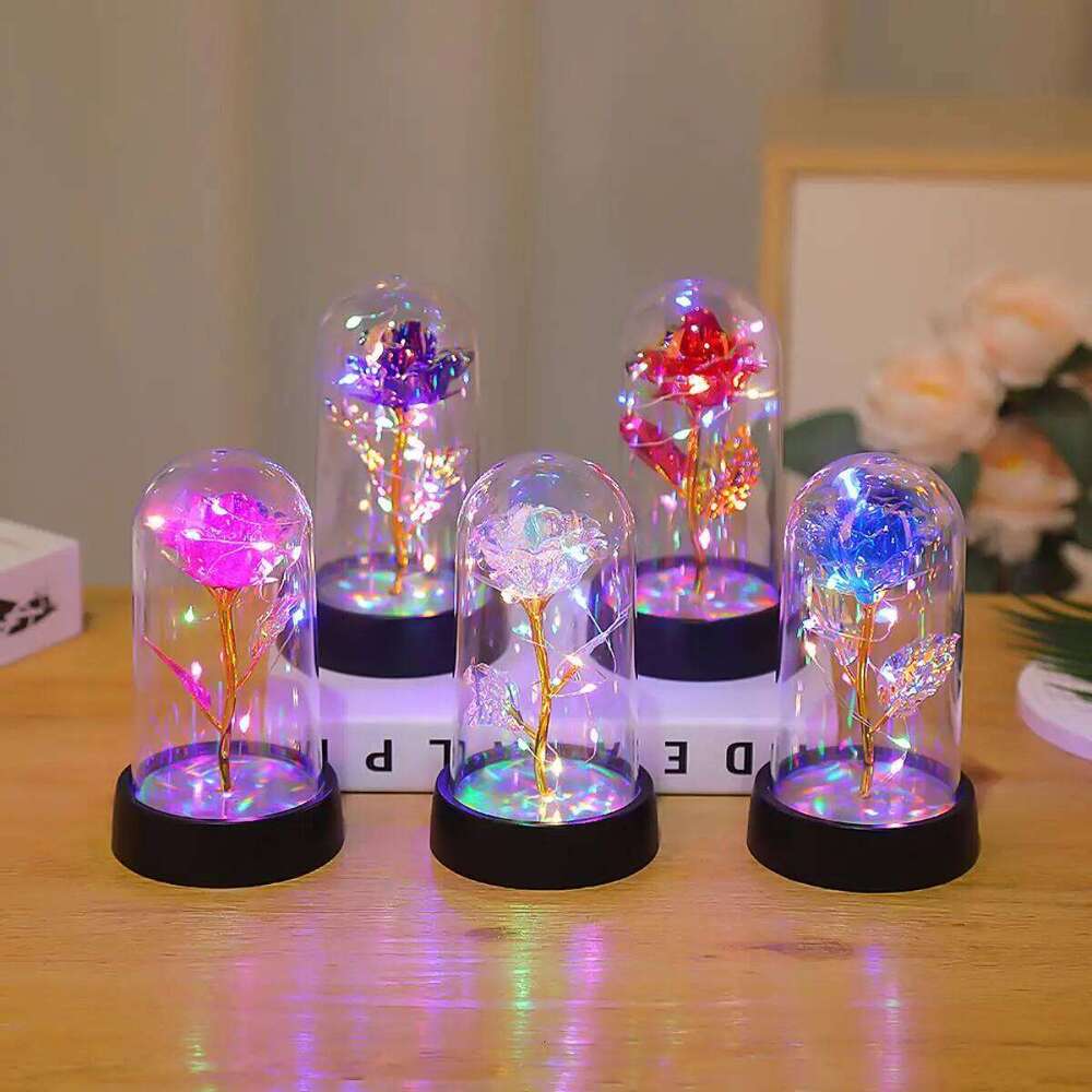 Beautiful Realistic Looking Night Light Eternal Party Supplies LED Simulation Rose Flower Valentine's Day S260204