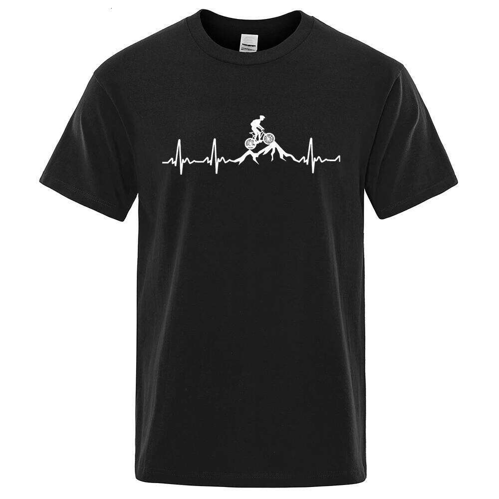 Mountain Heartbeat Funny Mtb Dirt Bike Men Tshirt Hip Hop Casual Tops Summer Street T Shirt Oversized Cotton Short Sleeve X260207