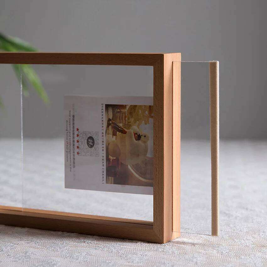 Wooden Picture Photo Table Display Side Pressed Flower Frames Plant Specimen Herbarium Clip Double Glass Frame S260205 27c