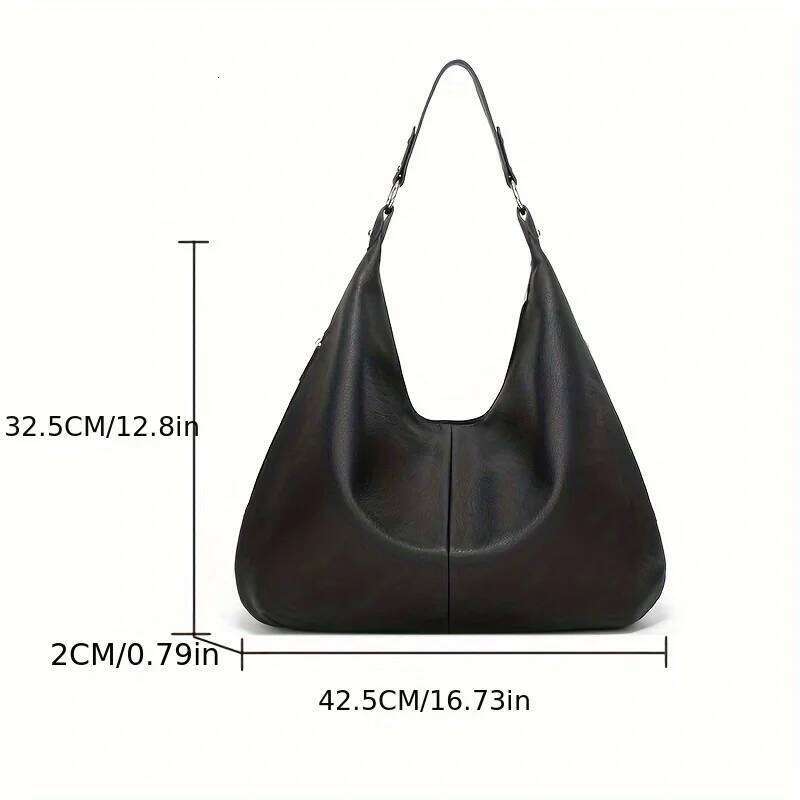 Synthetic Shoulder Ladies Handbag; Underarm Tote Bag; Fashionable Soft Leather for Women, Large Bag Y260205
