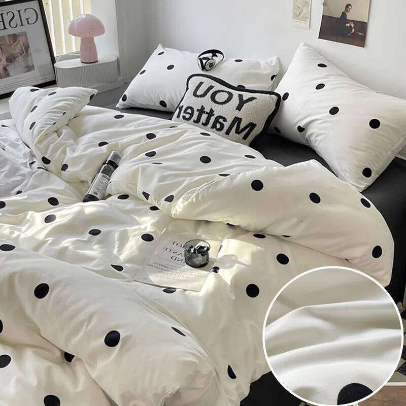 Simple Style Bed Linen Skin-friendly Bedsheet Pillowcase Brushed Bedclothes Single/Full/Queen/King Size Bedding Set XJ260206
