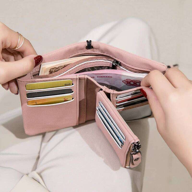 MIYIN Women's Small Bifold Leather wallet Rfid blocking Ladies Wristlet with Card holder id window Coin Purse Y260206