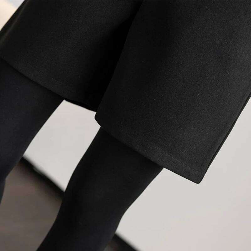 Wide Leg Shorts Women Baggy Autumn Spring Ladies High Waist Casual A-line Trousers Solid Color Button Pockets All-match Loose XJ260206