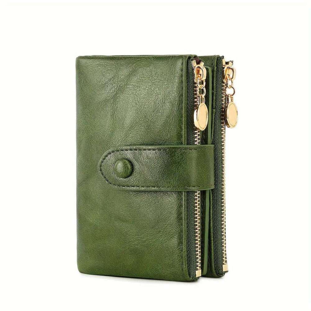Vintage women's and men's wallet, short 30% off wallet card bag, simple thin anti-theft brush RFID Y260206