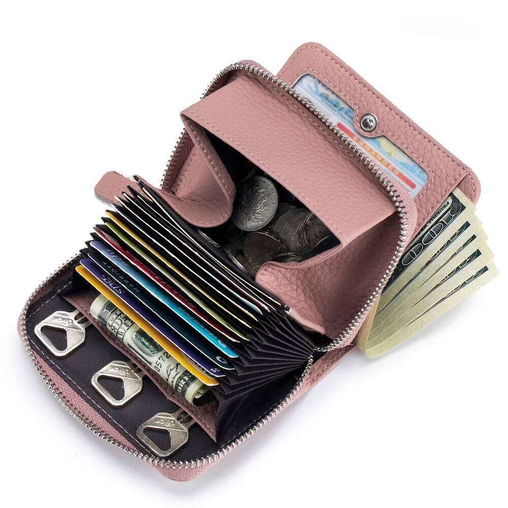 New Genuine Leather Women Wallets Portable Clutch Female Cowhide Purses Lady Small Coin Pocket Card Holder Mini Money Bag Y260206