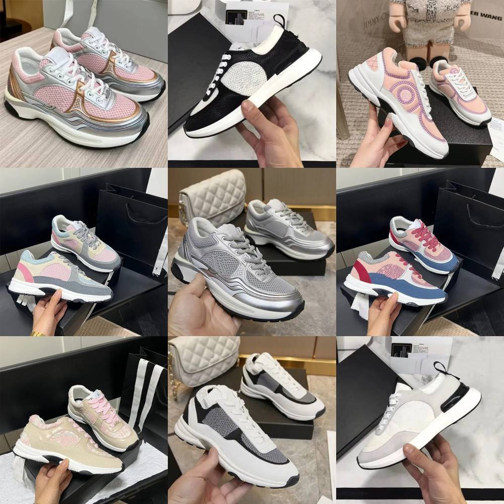 Designer CC Logo Luxury Casual Shoes Mens Women Outdoor Coquette Chan Shoes Out Of Office Black White Pink Red Grey Blue Silver Fashion Brand Runner Trainers Sneakers