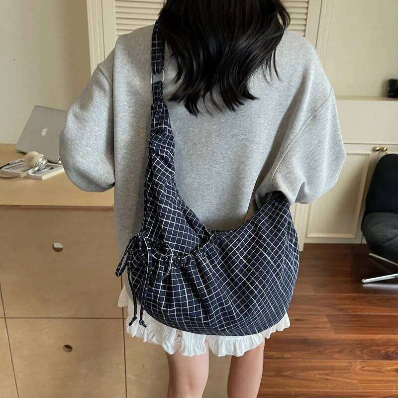 Korean Canvas Crossbody Bags for Women 2025 Casual Girl Student Shoulder Shopper Book Bag Fashion Cloth Satchel Female Handbags Y260205