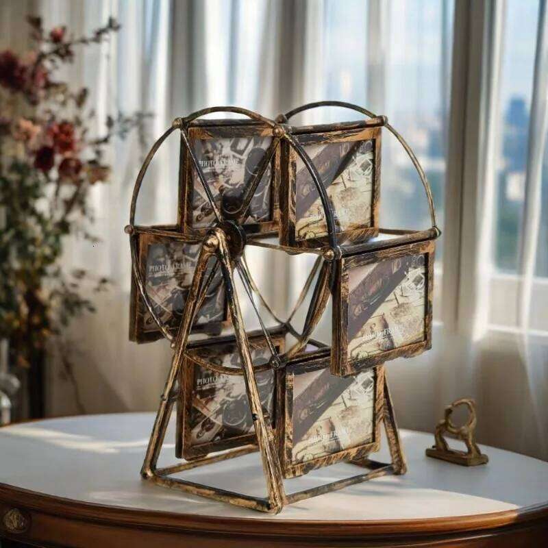 Rotatable Windmill Ferris Wheel Picture Frames,5"DIY Cute Multiple Carousel Photo Frames for Home Dcor Christmas Birthday Gifts S260205