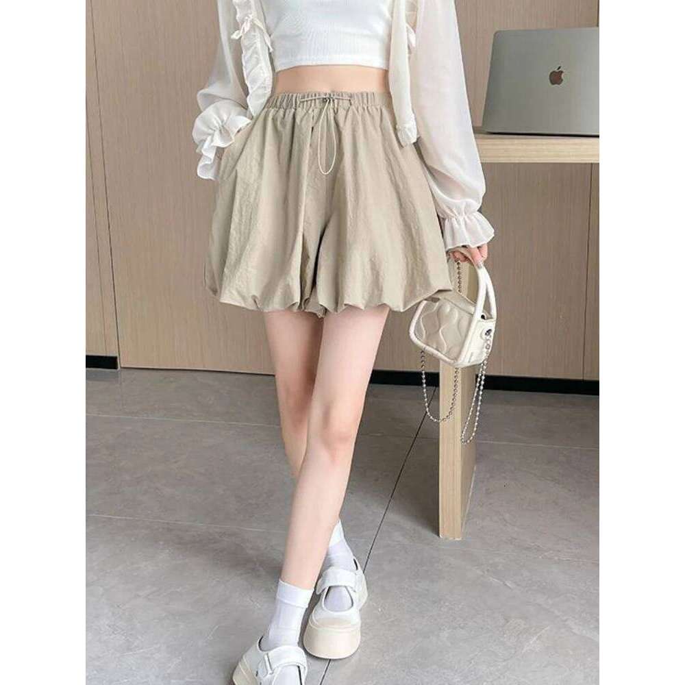 Lantern Shorts Women Fashion Simple Leisure High Waist All-match Pockets Hot Fit Summer Female Streetwear Students Youth Ladies XJ260206