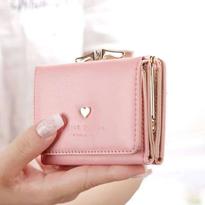 New Fashion Short Version of Students Fresh Folding Mini Metal Wallet Cute Lady Coin Purse for Female Lovely Y260206
