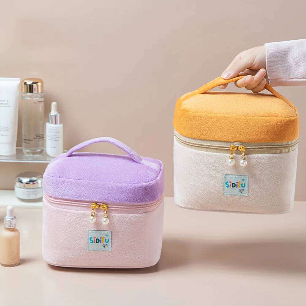 Cute Ladies Tote Travel Cosmetic Storage Large Capacity Toiletry Makeup Pouch Portable Square Women Lint Zipper Bag Y260206