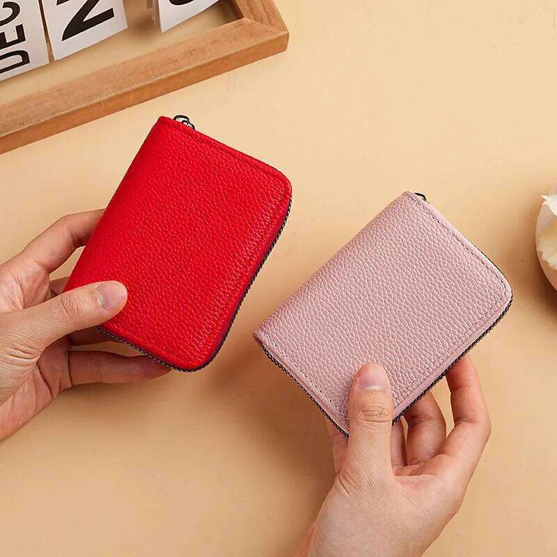 PU Large Capacity Cards Bag Women Men ID Credit Card Case Badge Holder Zipper Coin Purse Coins Wallet Y260206