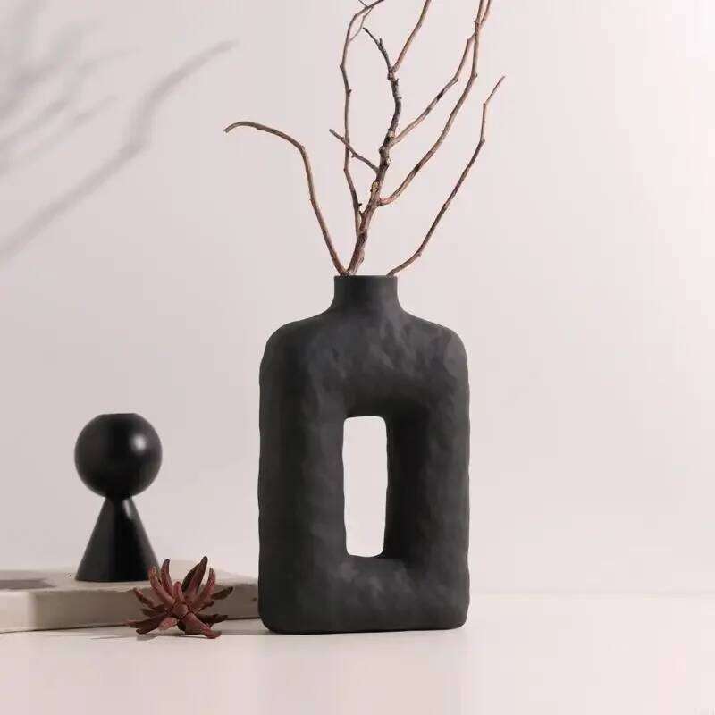 Handmade Ceramics Vases Wabi Sabi Theme Farmhouses Minimalists Decors Tabletop Centerpieces Flower Arrangement Container S260204