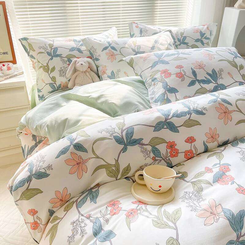 3pcs 100% Cotton Duvet Cover Fashion Elegant Floral Soft Breathable And Skin-friendly Fabric for Single Twin Bedding Set no fill XJ260206