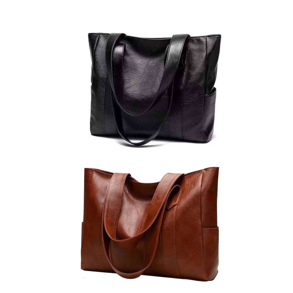 Big Soft Leather Bag Female 2025 New Tide Version Of Everything Simple Large Capacity Tote Single Shoulder Handbag Z260207 - view 3