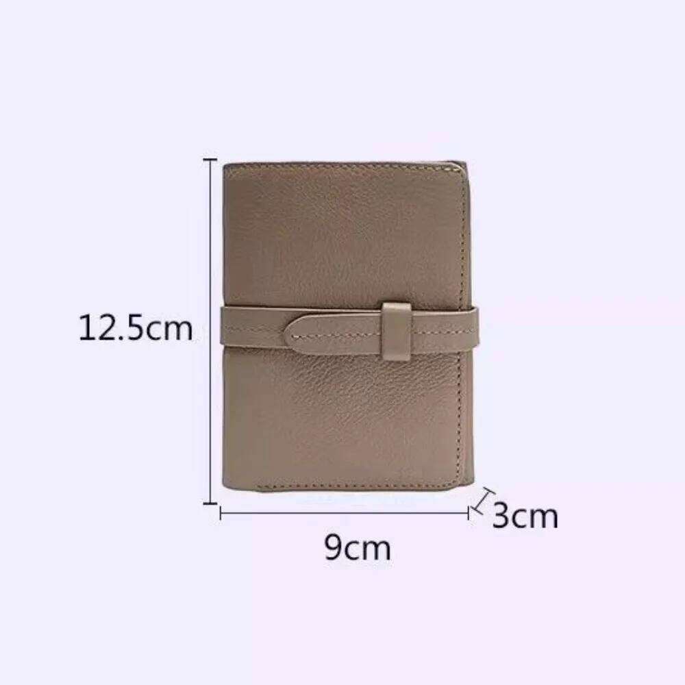 PU Women's Solid Color Folding Leather Purse Pull-out Design Large Capacity Billfold Wallet for Women Y260206