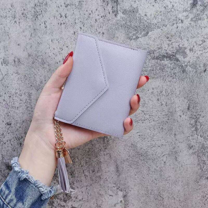 Tassel Fashion Short Mini Wallets Korean Students Lovely Purse Female Small Wallet for Women Y260206