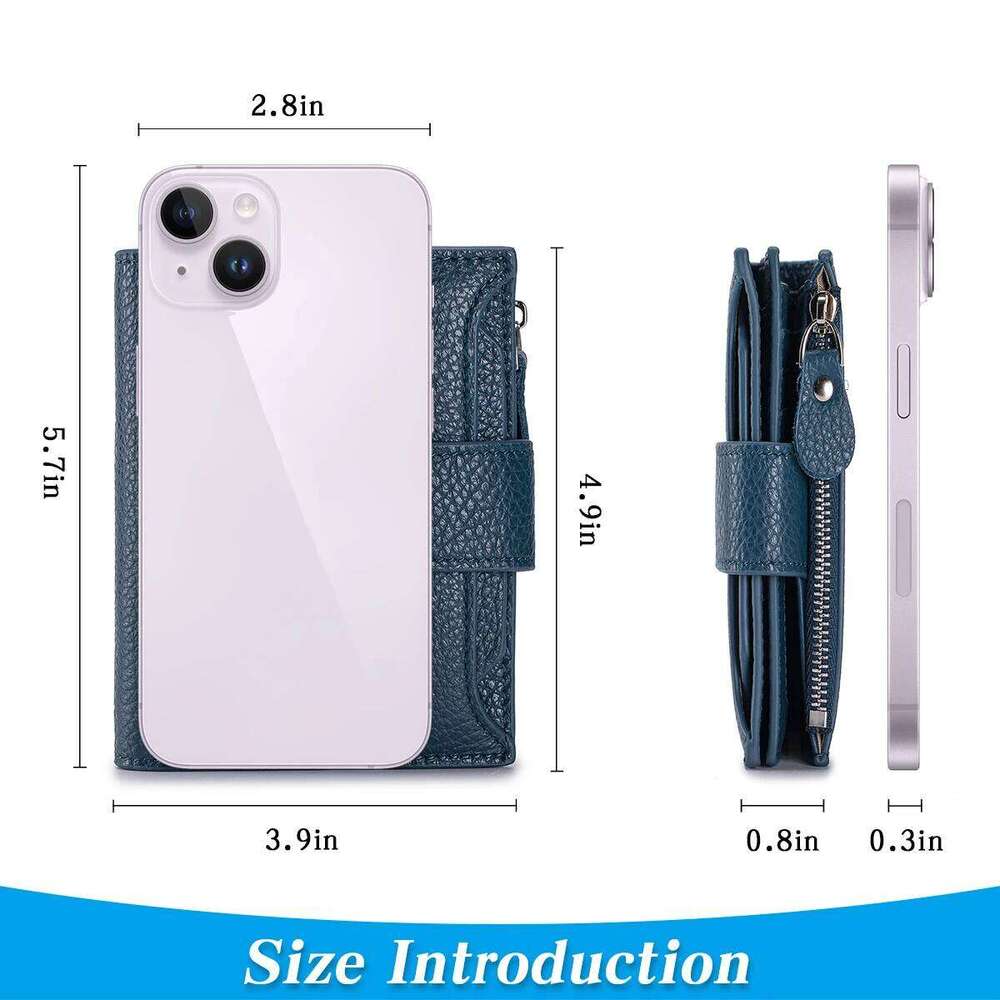 Women's Fashion Genuine Leather RFID Wallet Bifold Large Capacity Secure Zipper Coin Pocket 4 ID Window Compact Y260206