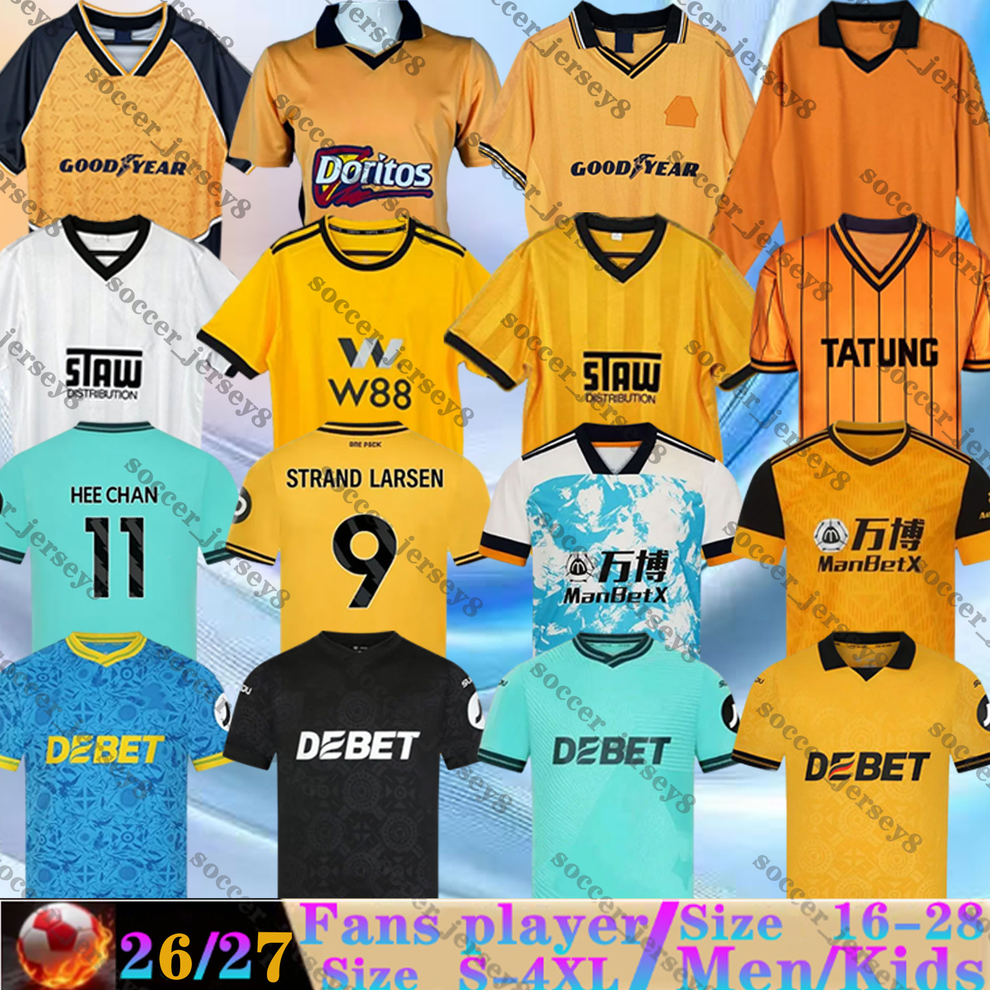 wolves Jersey 18 19 20 21 25 26 WoLvErHaMpToNS Soccer Jerseys Retro 1996 1997 1998 HEE CHAN GOMES Honved 1954 CUNHA WOLF 2025 2026 Football Shirts men uniform Kids kit