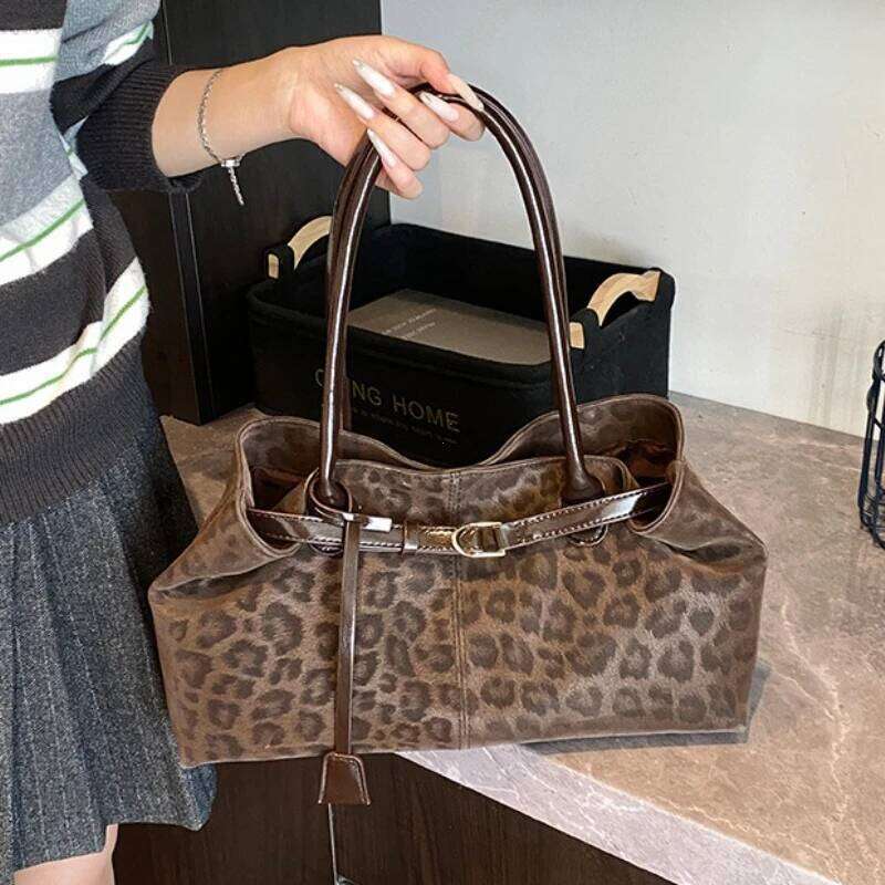 Females Short Handle Leopard PU Leather Shoulder Bags for Women 2025 Luxury Brand Trend Tote Bag Handbags and Purses Z260207 - view 3