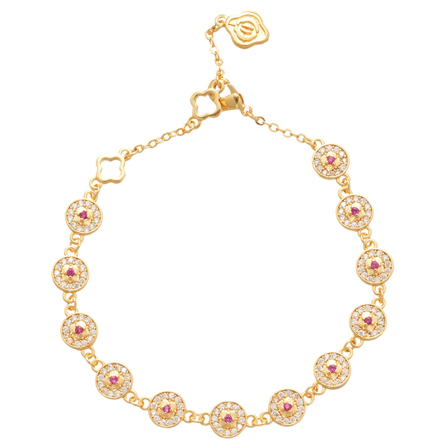 Real gold-plated zircon round bracelet, casual and fashionable, light luxury, versatile, with a unique design, niche jewelry for women - view 9