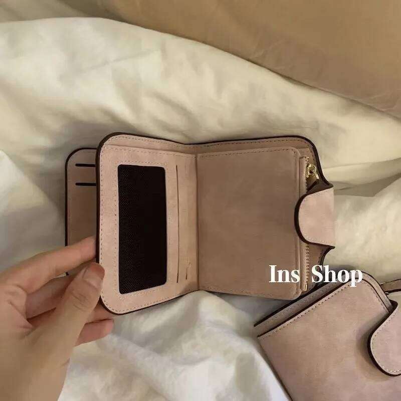 Fashion Women's Short Wallets PU Leather Matte Small Casual Coin Purse Zipper Money Bag Hasp Clutch Credit Card Holder Clip Y260206