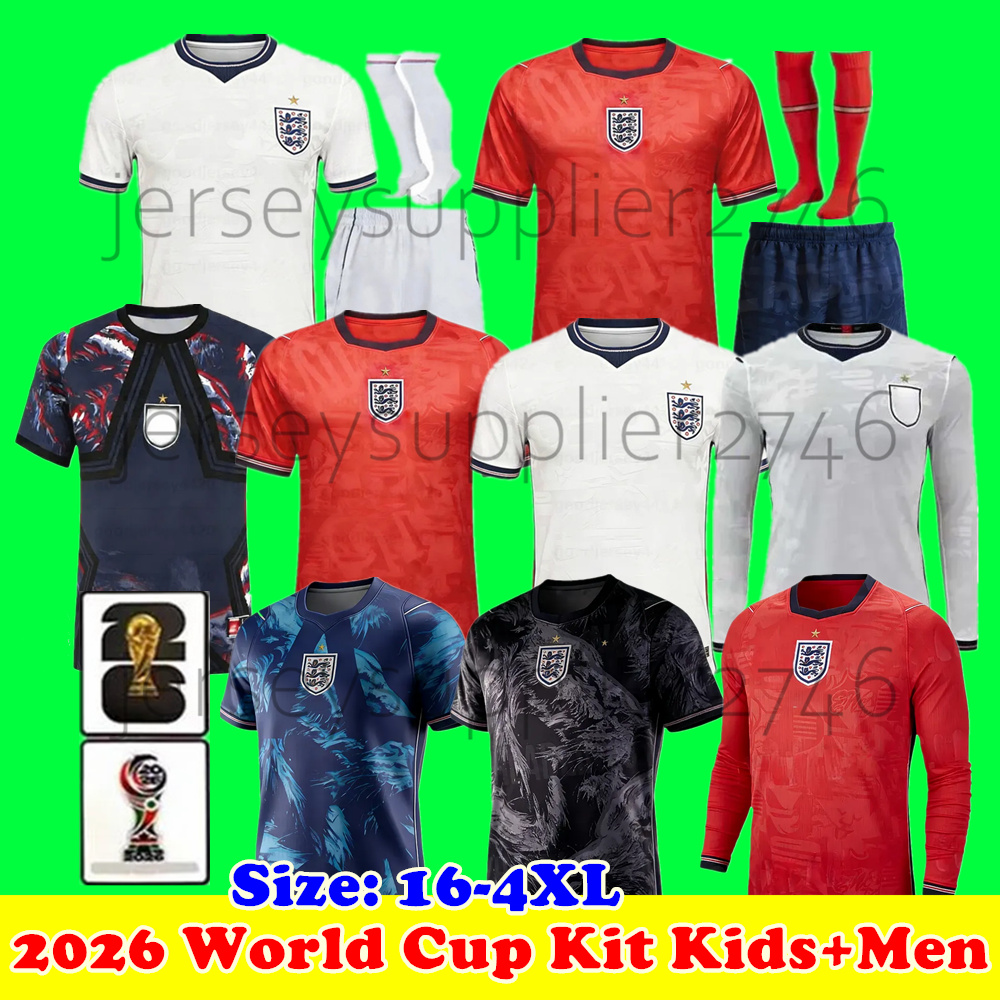 2026 World Cup Kit England Jersey enfant Kids SAKA KANE Soccer Jerseys FODEN football shirts BELLINGHAM RICE camiseta Henderson EZE GUEHI PALMER UK maillot 3XL 4XL