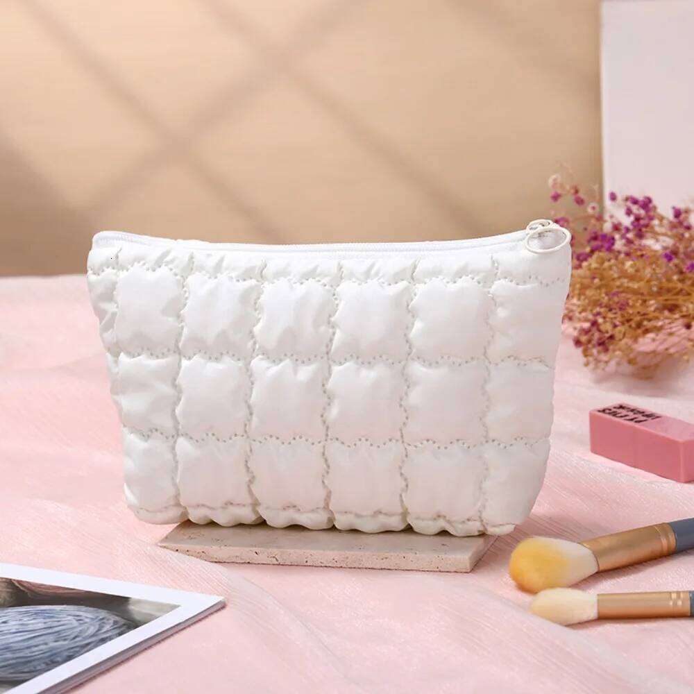 Women Bubble Cosmetic Handbag Travel Organizer Cloud Makeup Lipsticks Cotton Pouch Fashion Large Capacity Zipper Bag Y260206