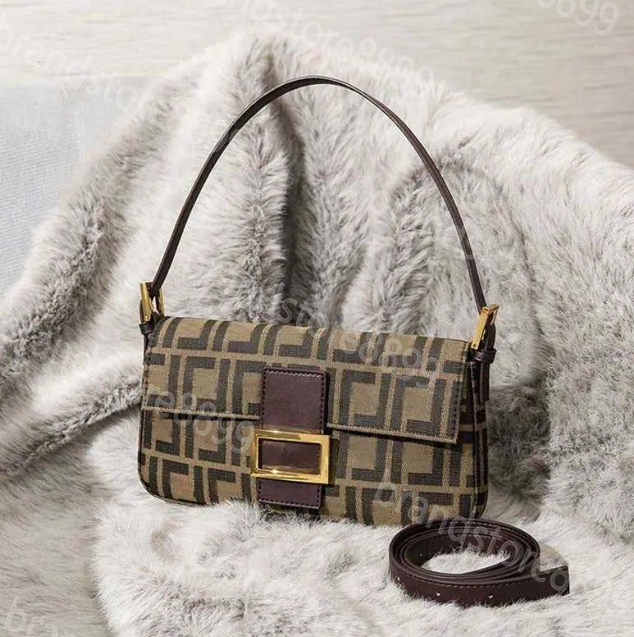 Shoulder Bags Designer bag High quality Women Crossbody Letter baguette Bag Luxury Brand Vintage Canvas Messenger Bag Underarm half moon Handbag Purse Wallet