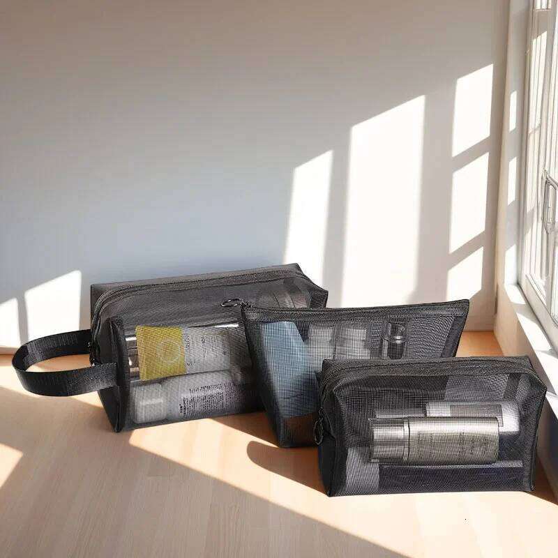 1pcs Translucent Makeup Organizer Kit for Women Heart-Shaped Travel Washing Toiletry Bags Transparent Small Large Cosmetic Pouch Y260206