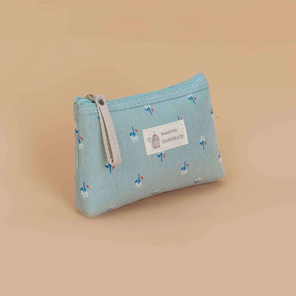 Canvas Printed Makeup For Women Waterproof Portable Instagram Style Student Pencil Case, Travel Storage Toiletries Bag Y260206