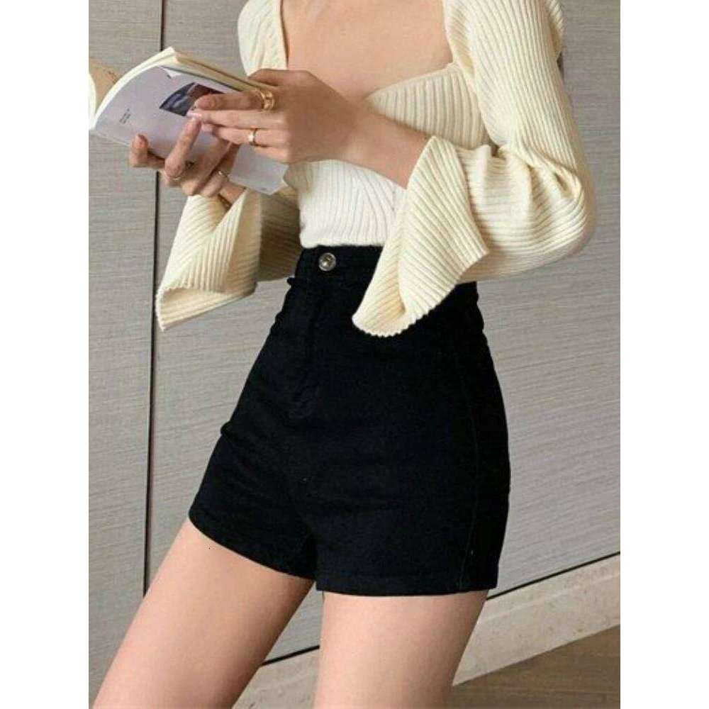 Red Denim Shorts Women Sexy High Waist Skinny Korean Style All-match Hot Ladies Vintage Chic Casual Streetwear Popular XJ260206