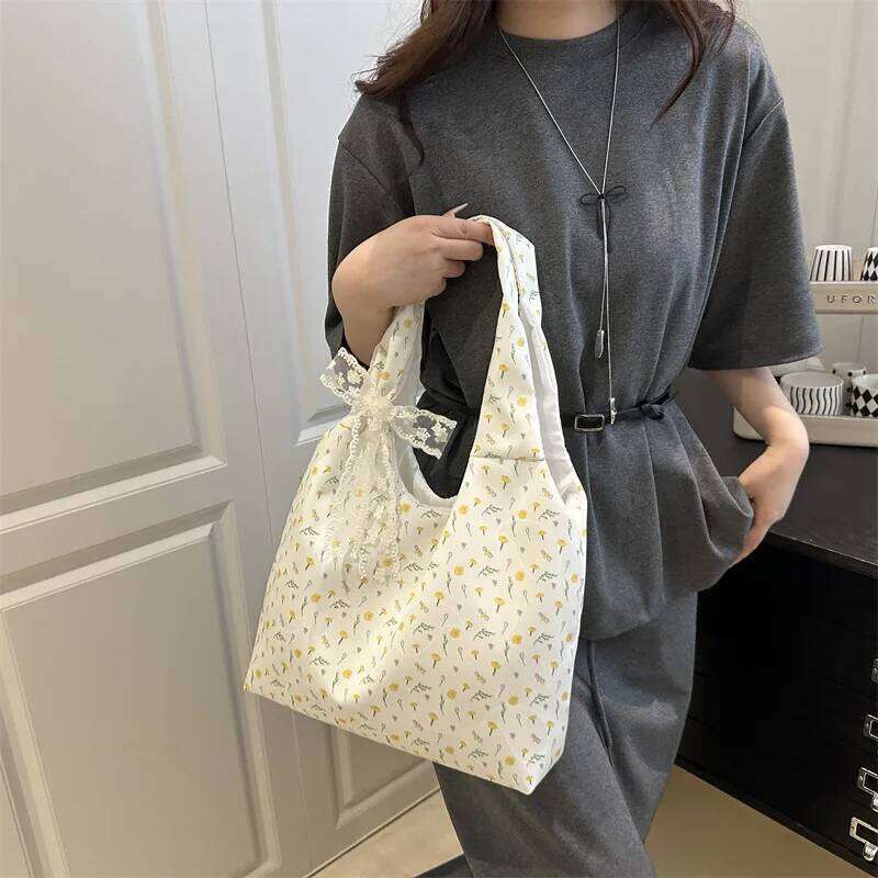 Sweet Versatile Lace Floral Women's Shoulder Bags Large Capacity Commuter Ladies Underarm Vest Bag Casual Female Handbags Tote Y260205