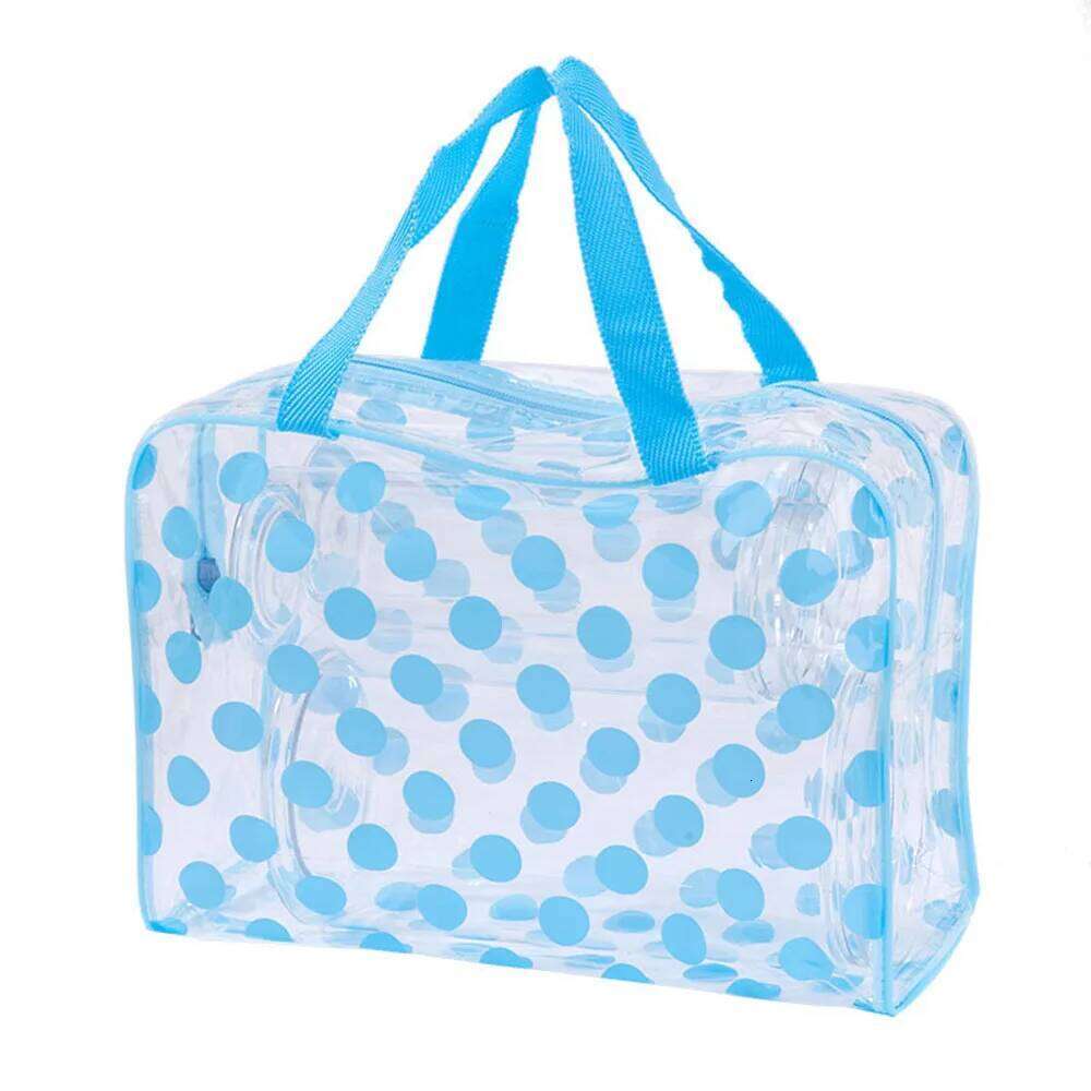 Transparent polka dot women's makeup bag Waterproof PVC Cosmetic Portable Women Storage Toiletries Female Wash Bag Y260206