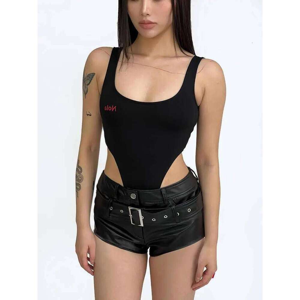 Autumn New Women's Faux Leather with Belt Sexy High Waist Nightclub Y2k Super Shorts XJ260206