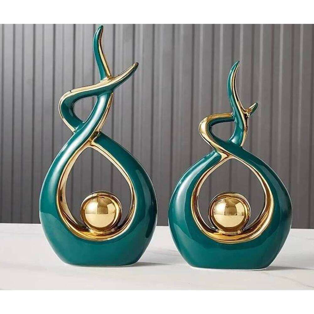 Nordic Home Decor Figurines for Interior Living Room Desk Ceramics Decoration Accessories Statue Sculpture Feng Shui Ornaments S260204 611