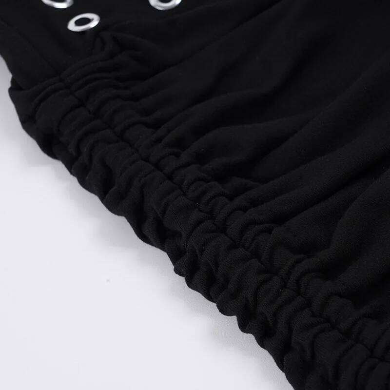 Punk Style Metal Corns Low Waist Personalized Spice Girl Drawstring Design Casual Hip Y2k Shorts XJ260206