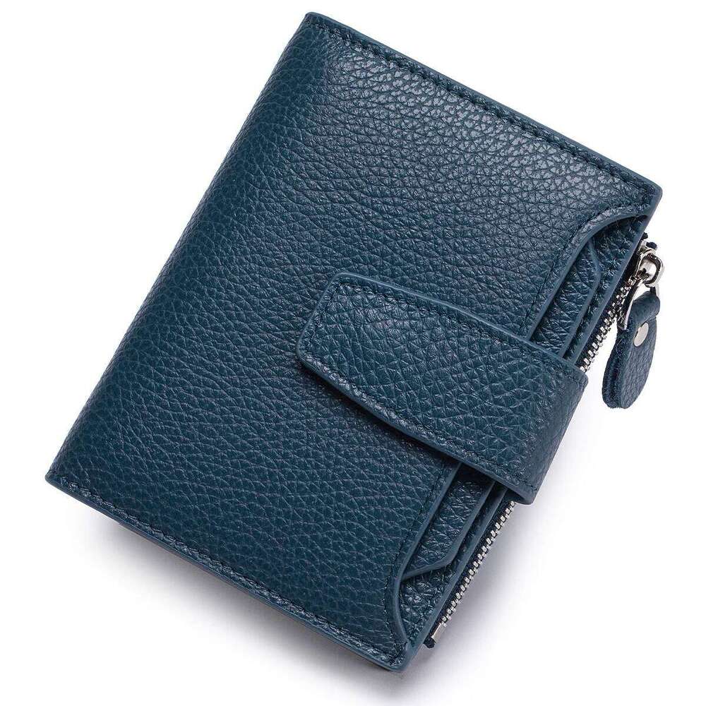 Women's Fashion Genuine Leather RFID Wallet Bifold Large Capacity Secure Zipper Coin Pocket 4 ID Window Compact Y260206