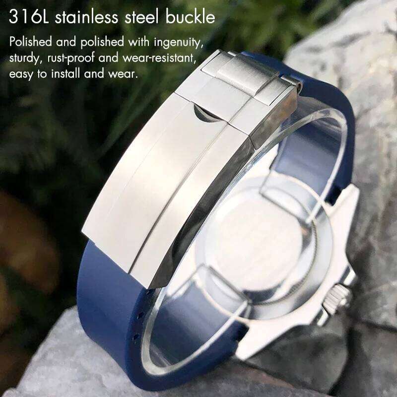 Curved End Rubber Watchband 18mm 19mm 20mm 21mm 22mm for Rolex Submariner GMT Daytona Datejust Explorer 2 Silicone Watch Strap Z260207