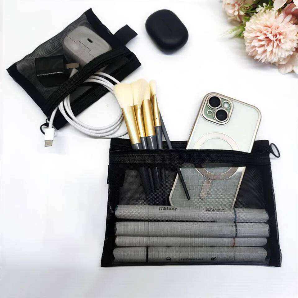 Women Mesh Cosmetic Travel Storage Makeup Bag Organizer Female Make Up Pouch Portable Small Large Toiletry Beauty Case Y260206