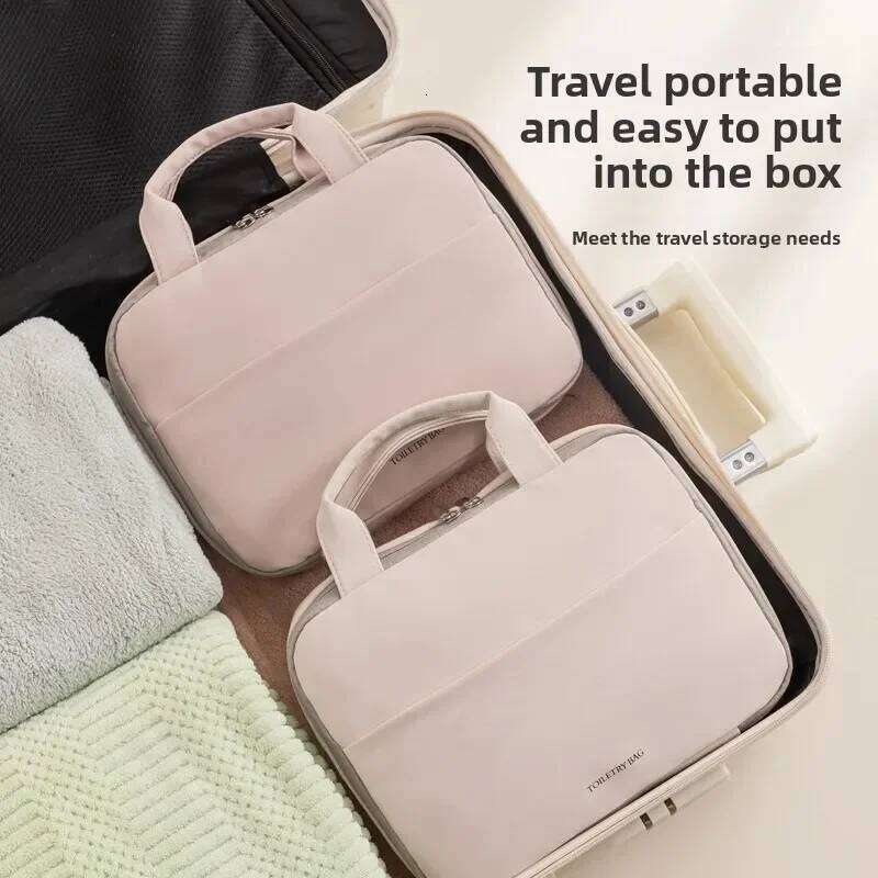 PU Large Capacity Wash Portable Travel Organizer Tolietry Cosmetic Storage Pouch Women Makeup Clutch Bag Y260206